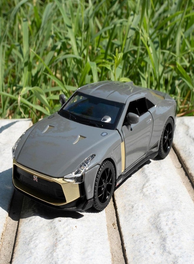 KENIRY Scale Exclusive Alloy Metal Pull Back Die-cast Car Model with Sound Light Mini Auto Toy for Kids Metal Model Toy Car with Sound and Light (1.24 Scale -NI-SSAN GT-R50-GREY) - Image 2
